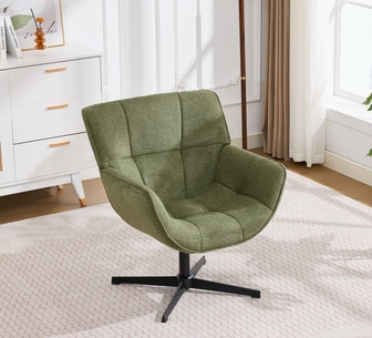 Orelia 1 Seater Green Upholstered Swivel Accent Chair