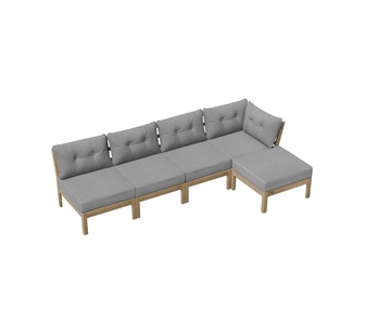 Morelos 5 Piece Grey Outdoor Lounge Setting
