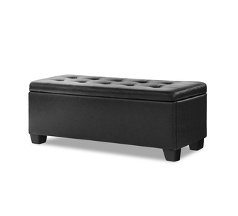 Orielle Black Rectangle Storage Ottoman