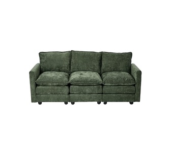 Orie 3 Seater Green Chenille Sofa