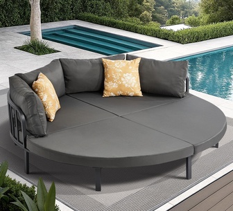 Orli Large Grey Outdoor Sun Lounge Setting