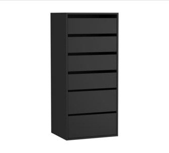 Orli 6 Chest Drawers Wardrobe Black Clothes Storage Cabinet