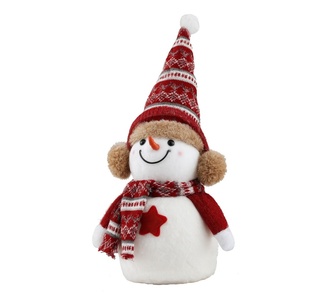 Holly Jolly 35cm Christmas Snowman Ornaments Red/White