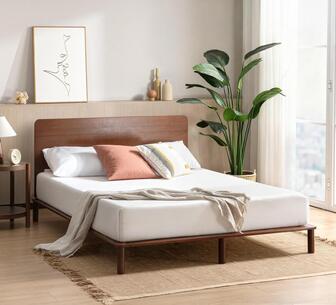 Osaka Coffee Bean Queen Bed Frame Brown