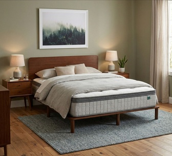 Osaka Walnut Bed Frame & Napa Double Mattress Package