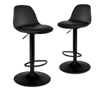 Set of 2 Osberg Black Bar Stools