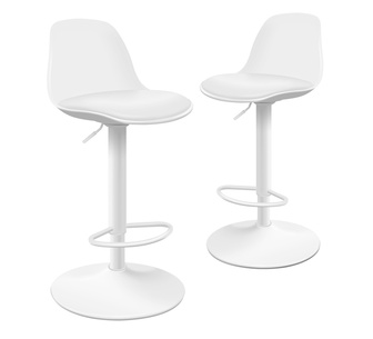 Set of 2 Osberg White Bar Stools