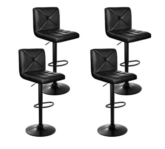 Set of 4 Oscario Black Bar Stools