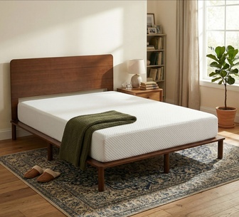 Osaka Walnut Bed Frame & Mira Double Mattress Package