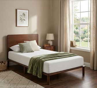Osaka Walnut Bed Frame & Mira KingSingle Mattress Package