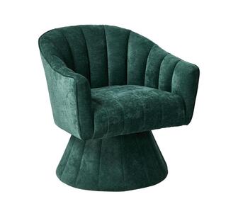Overture Green Fabric Swivel Armchair