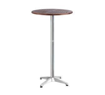 Sella Round Oak Wooden Aluminium Outdoor Bar Table