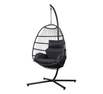 Semon Grey Rope Foldable Outdoor Egg Swing
