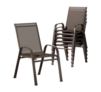 Skyla 6 Piece Brown Stackable Outdoor Dining Chairs