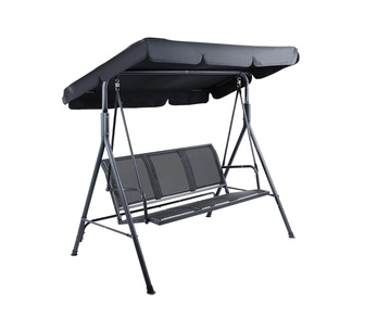 Sulu 3 Seater Black Mesh Canopy Outdoor Swing