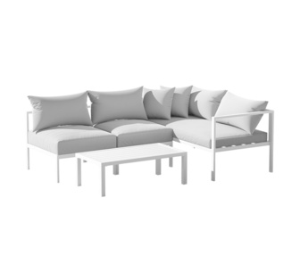 Agom 4 Seater White Grey Aluminium Outdoor Lounge Setting