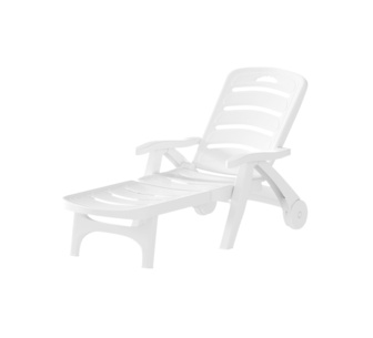 Simcha White Foldable Outdoor Sun Lounge w/ Wheels
