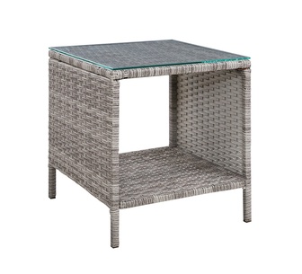 Nokie Grey Rattan Outdoor Side Table