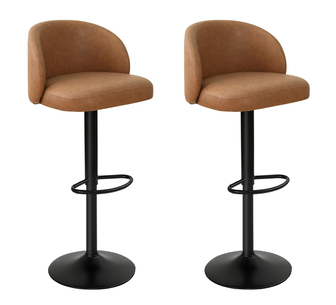 Pablo Set of 2 Bar Stools Brown
