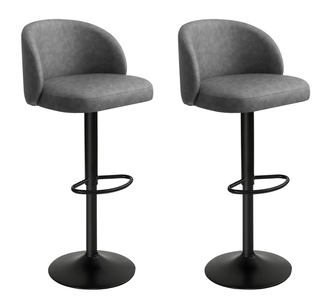Pablo Set of 2 Bar Stools Dark Grey