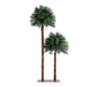 Holly Jolly LED 2-in-1 Palm Christmas Tree Green