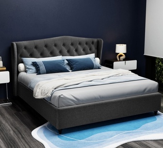 Partas King Charcoal Bed Frame