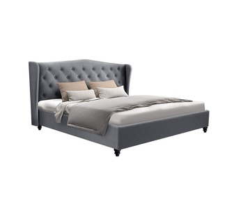 Partas King Grey Bed Frame