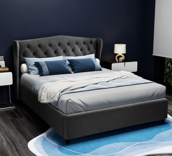 Partas Queen Charcoal Bed Frame