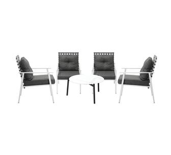 Parma 5 Piece Outdoor Lounge Set White