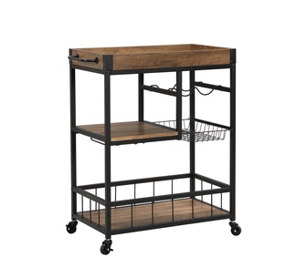 Pasi Bar Cart Rustic Brown