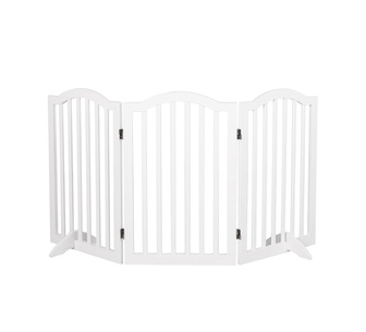 Pearla 3 Panel Foldable Pet Gate White