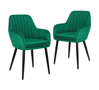 Set of 2 Pheby Green Velvet Dining Chair