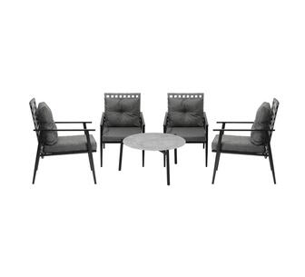 Pennie 5 Piece Outdoor Lounge Set Black