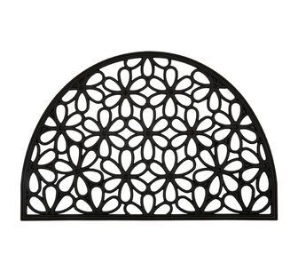 Perisa Decorative Half Round Rubber Doormat 60X90 Black