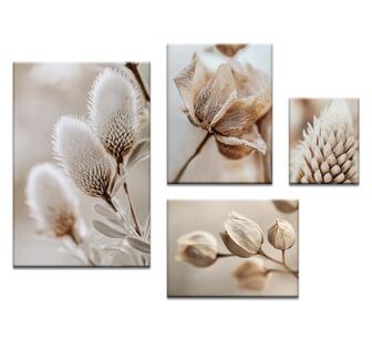 Petals in Reverie 4 Piece Gallery Wall Stretched Canvas