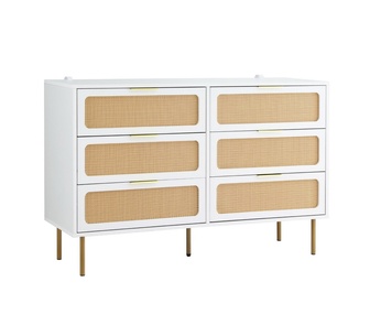 Phia White Oak Chest of 6 Drawers