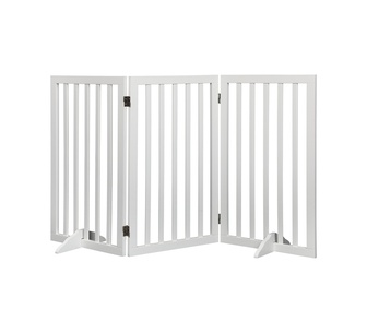 Phyllis 3 Panel Foldable Pet Gate XL White