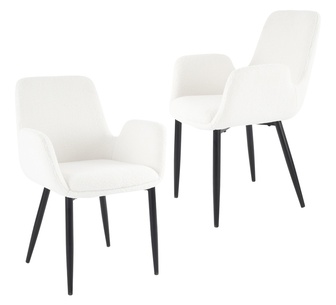Set of 2 Pilak White Dining Chair