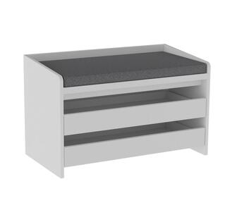 Pinto Shoe Storage Bench 2 Drawers White/Grey