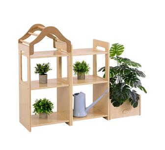 Jooyes Preschool Kids Plant Display Rack Oak