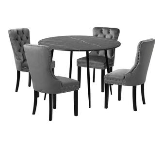 Pritchard 4-Seater Dining Table and Chairs Set Grey