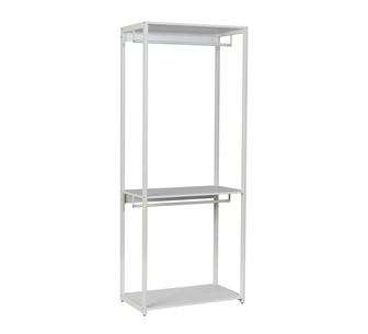 PASADENA OPEN WARDROBE 2 RAILS WHITE