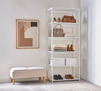 PASADENA OPEN WARDROBE 6 SHELF WHITE