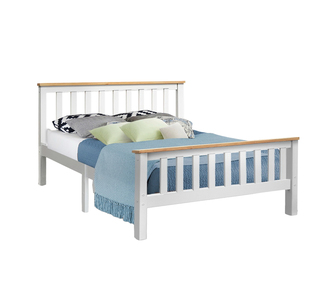 Purima Double White Wooden Bed Frame