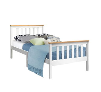 Purima Single White Wooden Bed Frame