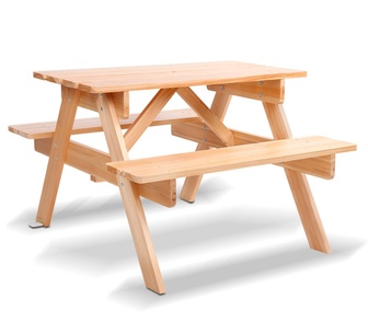 Quetzal Kids Outdoor Picnic Table and Chairs Set Natural
