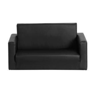 Quenby Kids Sofa 2 Seater Flip Open Couch PU Armchair Black