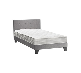 Quiton King Single Grey White Bed & Mattress Set