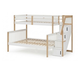 Qubie Single & Double White Bunk w/ Storage & 2 Mattresses