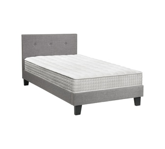 Quiton Single Grey White Bed & Mattress Set